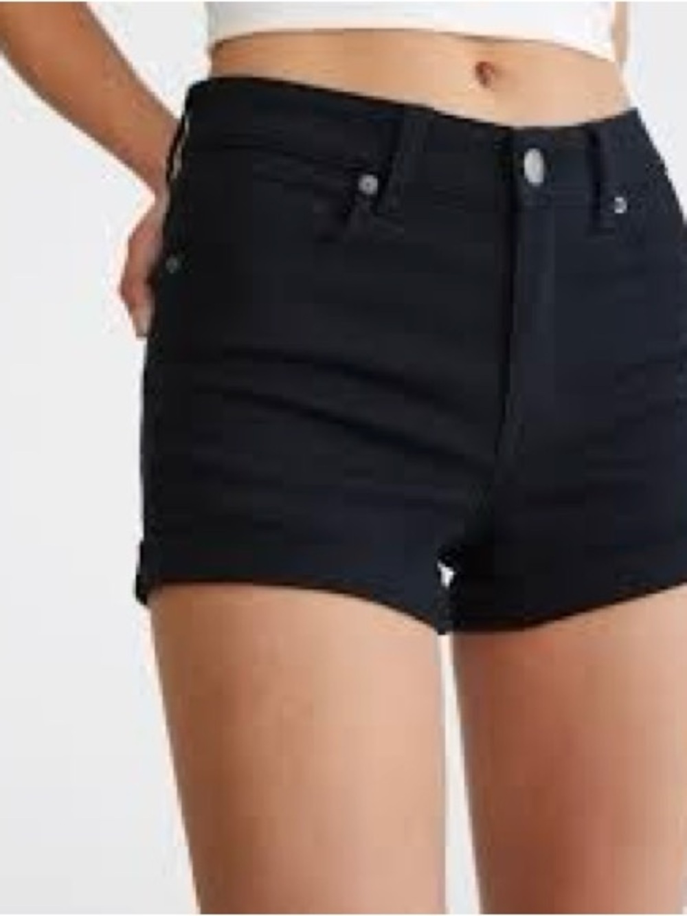 AEROPOSTALE Black High Rise Midi Shorts 3” Inseam Size 2